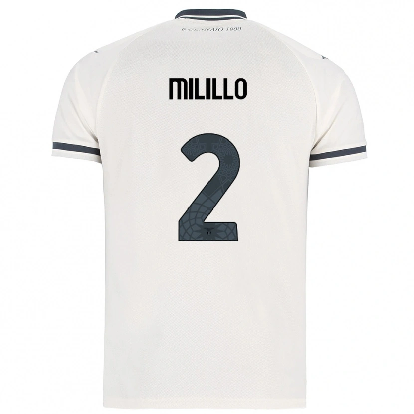 Danxen Femme Maillot Flavio Milillo #2 Blanc Marine Tenues Extérieur 2025/26 T-Shirt