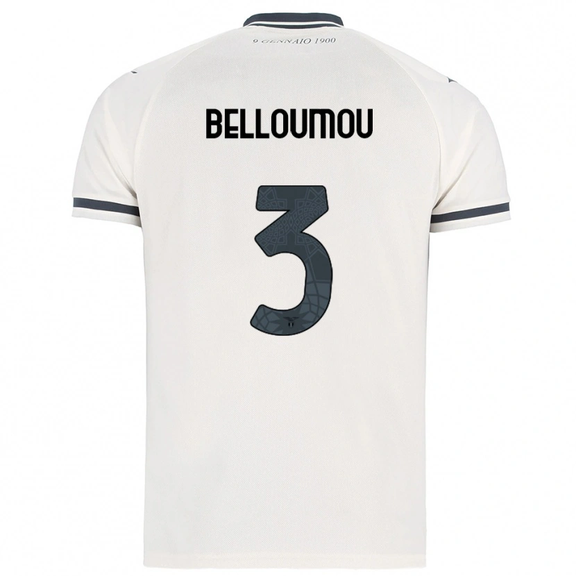Danxen Femme Maillot Inès Belloumou #3 Blanc Marine Tenues Extérieur 2025/26 T-Shirt