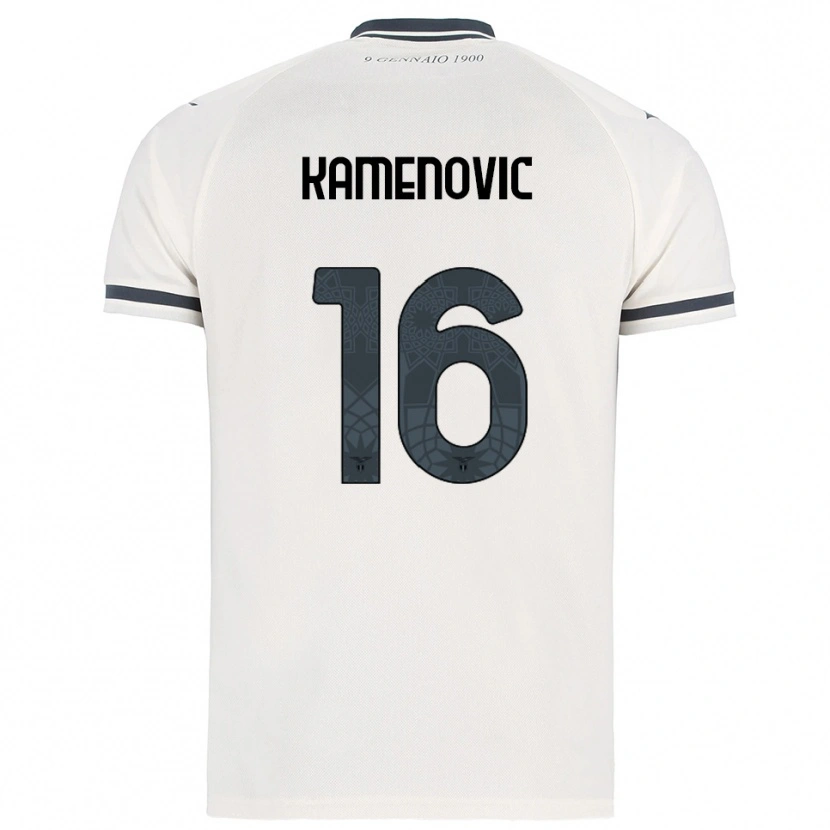 Danxen Femme Maillot Dimitrije Kamenovic #16 Blanc Marine Tenues Extérieur 2025/26 T-Shirt