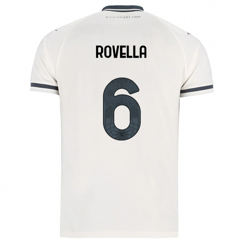 Danxen Femme Maillot Nicolò Rovella #6 Blanc Marine Tenues Extérieur 2025/26 T-Shirt