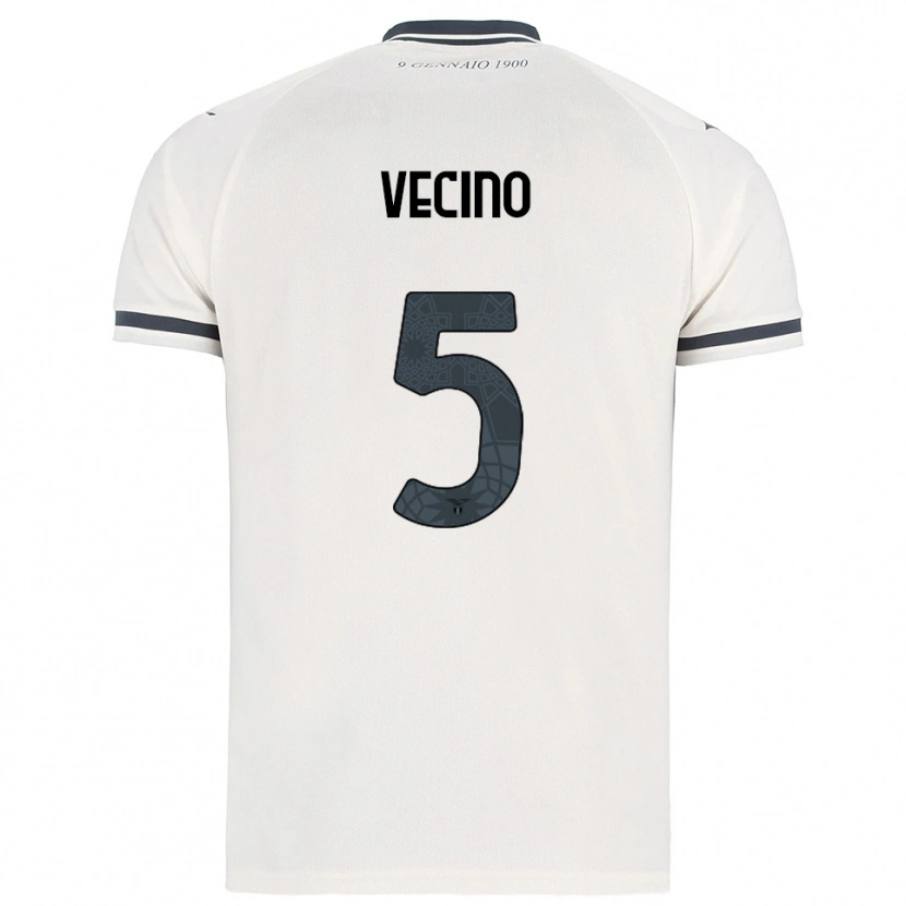Danxen Femme Maillot Matías Vecino #5 Blanc Marine Tenues Extérieur 2025/26 T-Shirt