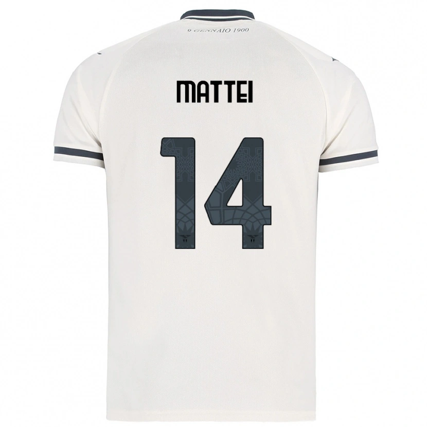 Danxen Femme Maillot Sarah Mattei #14 Blanc Marine Tenues Extérieur 2025/26 T-Shirt
