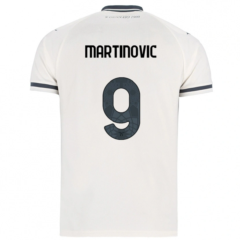 Danxen Femme Maillot Melania Martinovic #9 Blanc Marine Tenues Extérieur 2025/26 T-Shirt