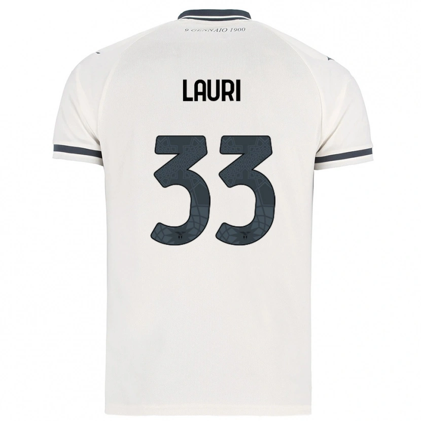 Danxen Femme Maillot Giacomo Lauri #33 Blanc Marine Tenues Extérieur 2025/26 T-Shirt