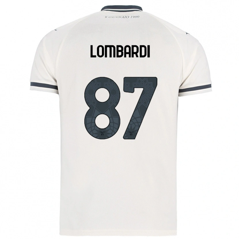 Danxen Femme Maillot Cristiano Lombardi #87 Blanc Marine Tenues Extérieur 2025/26 T-Shirt