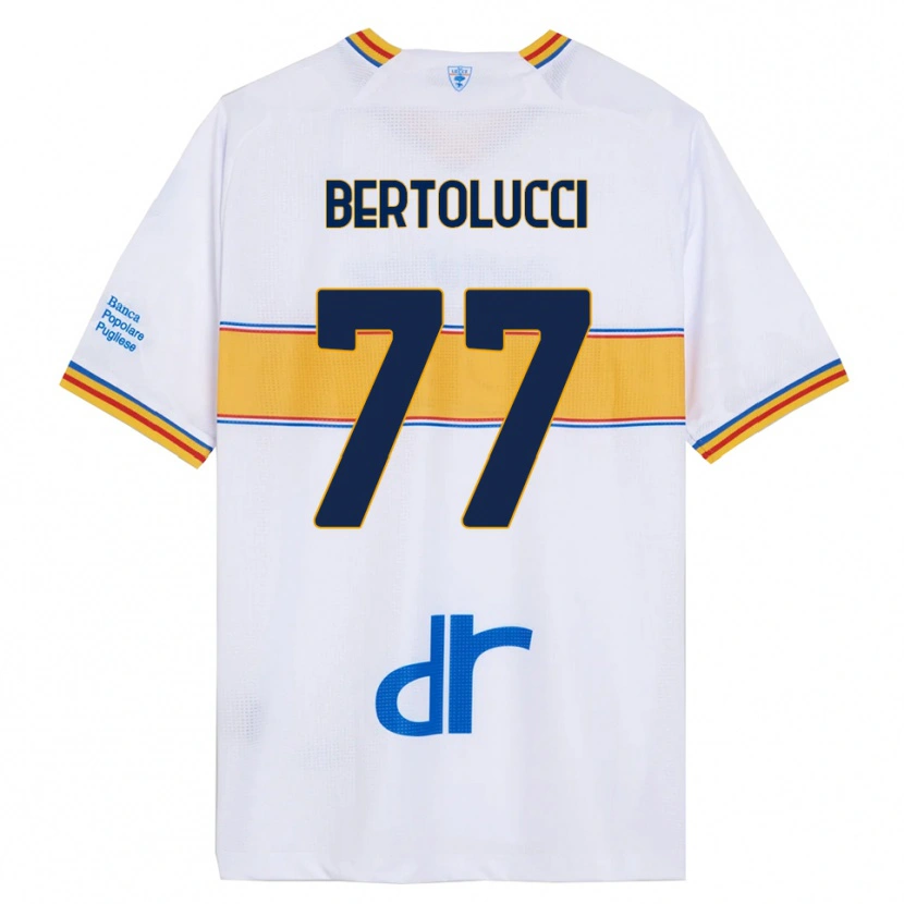 Danxen Femme Maillot Sandro Bertolucci #77 Blanc Jaune Tenues Extérieur 2025/26 T-Shirt