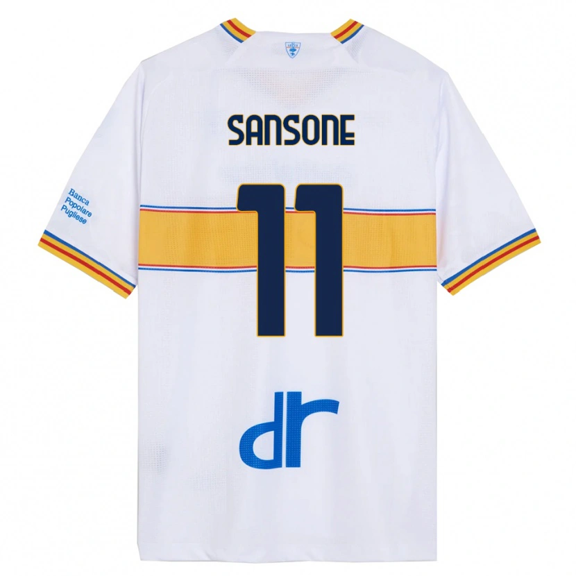 Danxen Femme Maillot Nicola Sansone #11 Blanc Jaune Tenues Extérieur 2025/26 T-Shirt