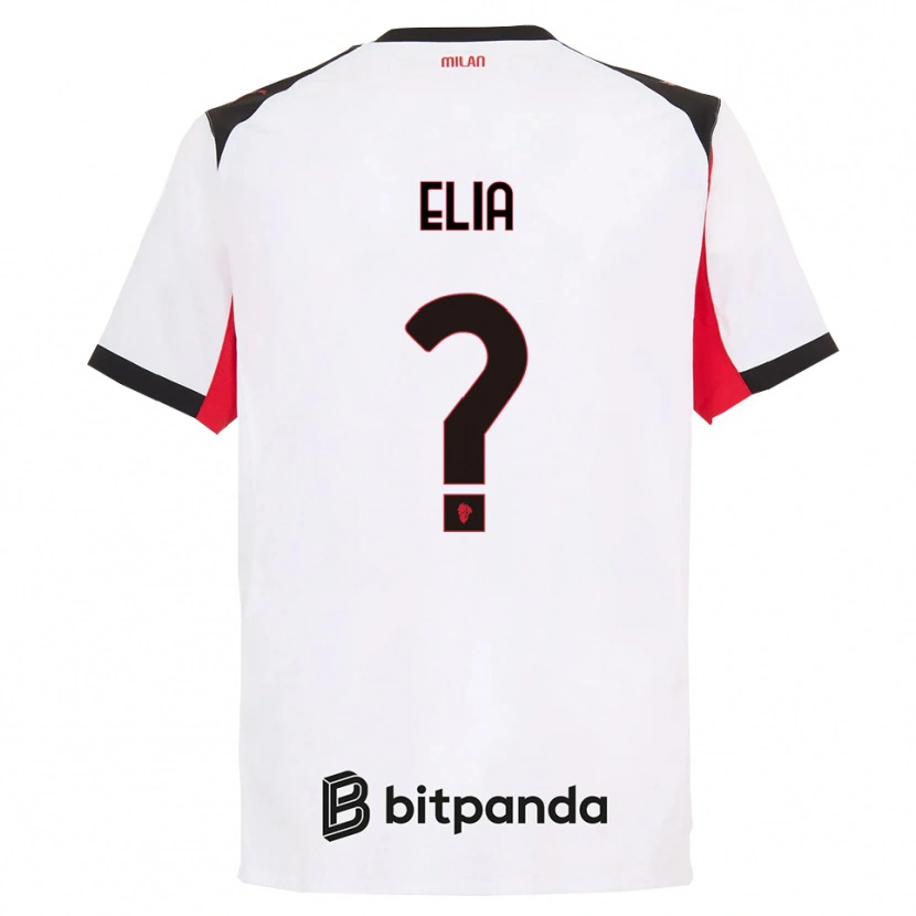 Danxen Femme Maillot Emanuele Elia #0 Blanc Noir Tenues Extérieur 2025/26 T-Shirt