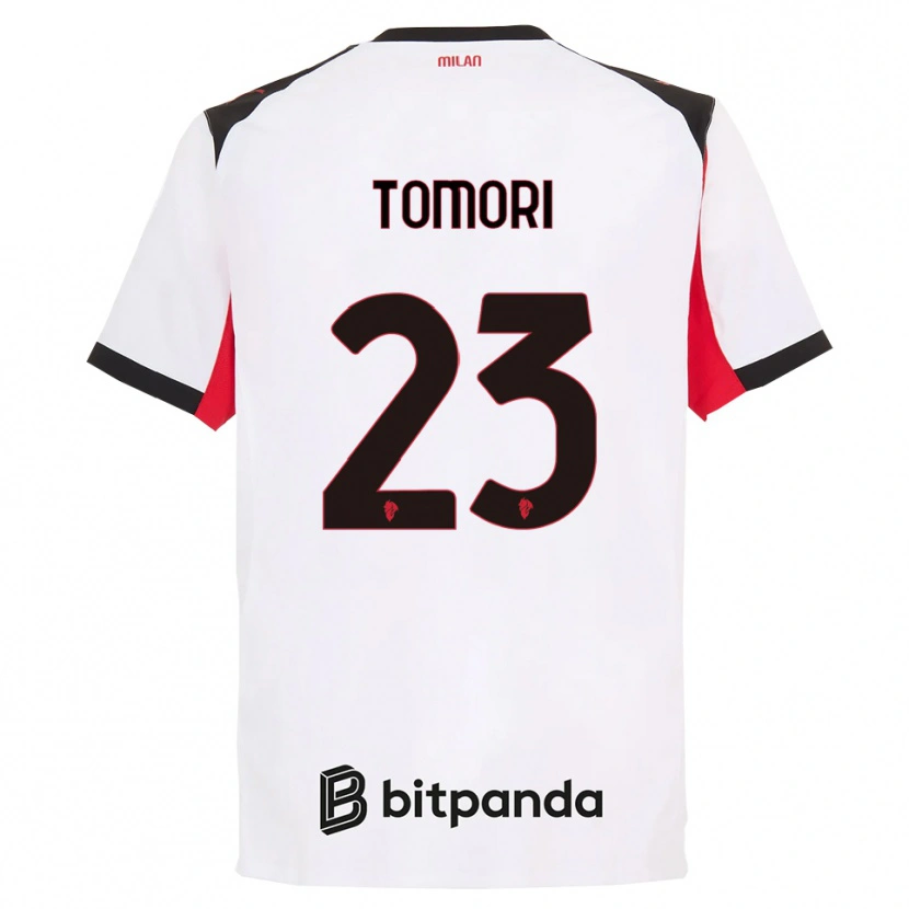 Danxen Femme Maillot Fikayo Tomori #23 Blanc Noir Tenues Extérieur 2025/26 T-Shirt