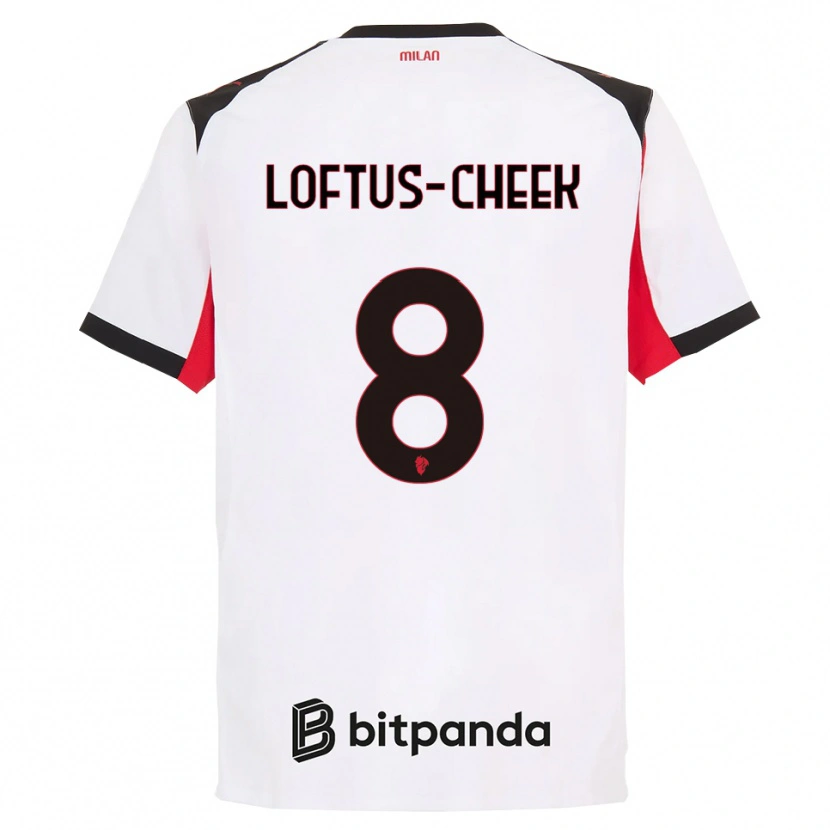 Danxen Femme Maillot Ruben Loftus-Cheek #8 Blanc Noir Tenues Extérieur 2025/26 T-Shirt