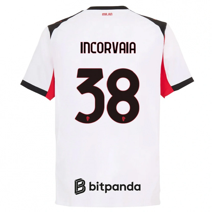 Danxen Femme Maillot Giovanni Incorvaia #38 Blanc Noir Tenues Extérieur 2025/26 T-Shirt