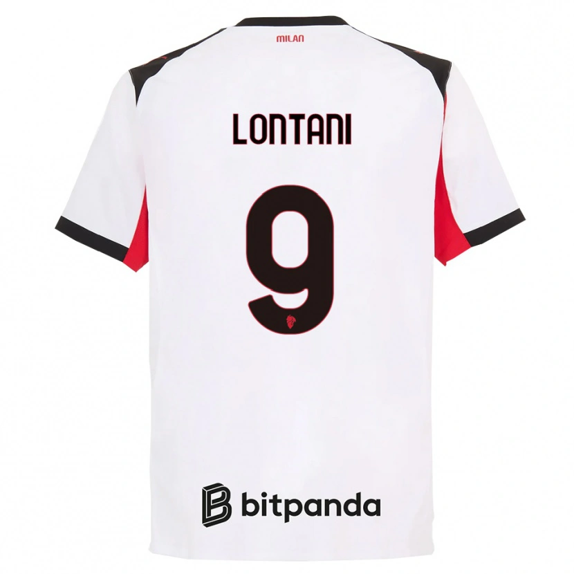 Danxen Femme Maillot Simone Lontani #9 Blanc Noir Tenues Extérieur 2025/26 T-Shirt