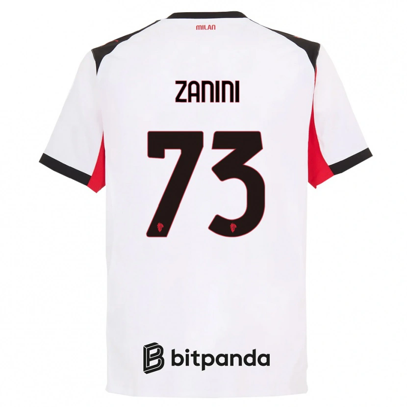 Danxen Femme Maillot Paola Zanini #73 Blanc Noir Tenues Extérieur 2025/26 T-Shirt