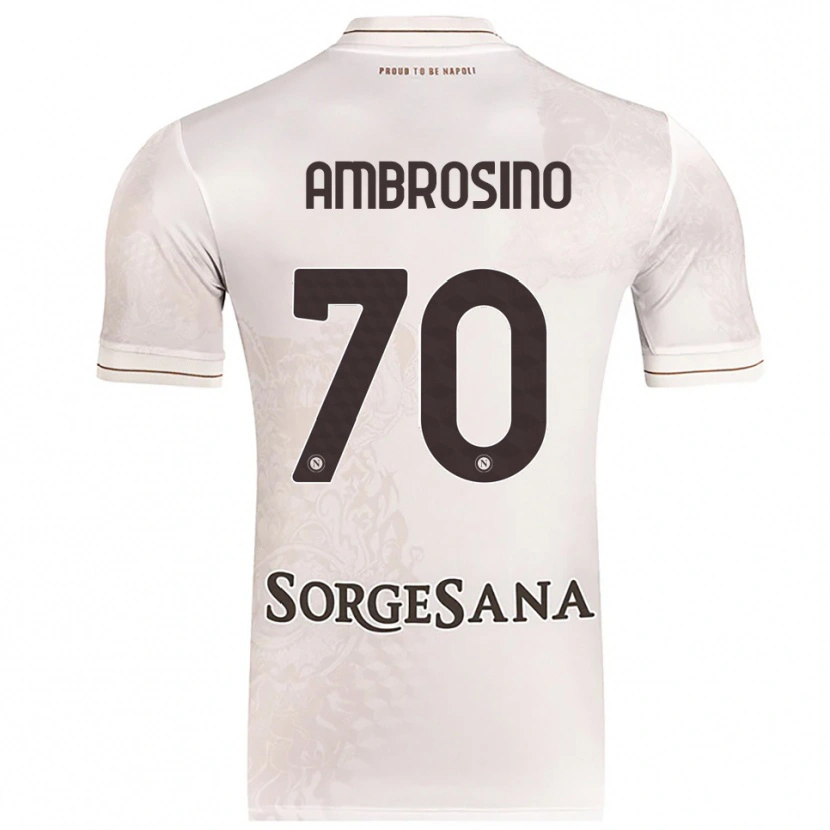 Danxen Femme Maillot Giuseppe Ambrosino #70 Champagne Marron Tenues Extérieur 2025/26 T-Shirt
