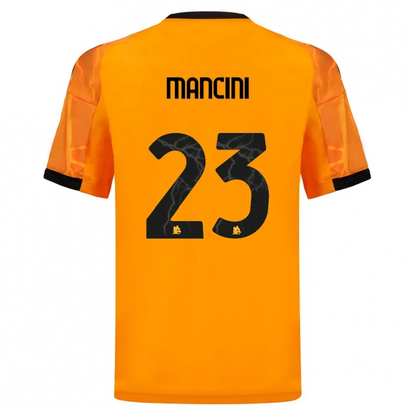 Danxen Femme Maillot Gianluca Mancini #23 Orange Noir Tenues Extérieur 2025/26 T-Shirt