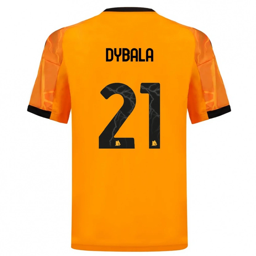 Danxen Femme Maillot Paulo Dybala #21 Orange Noir Tenues Extérieur 2025/26 T-Shirt