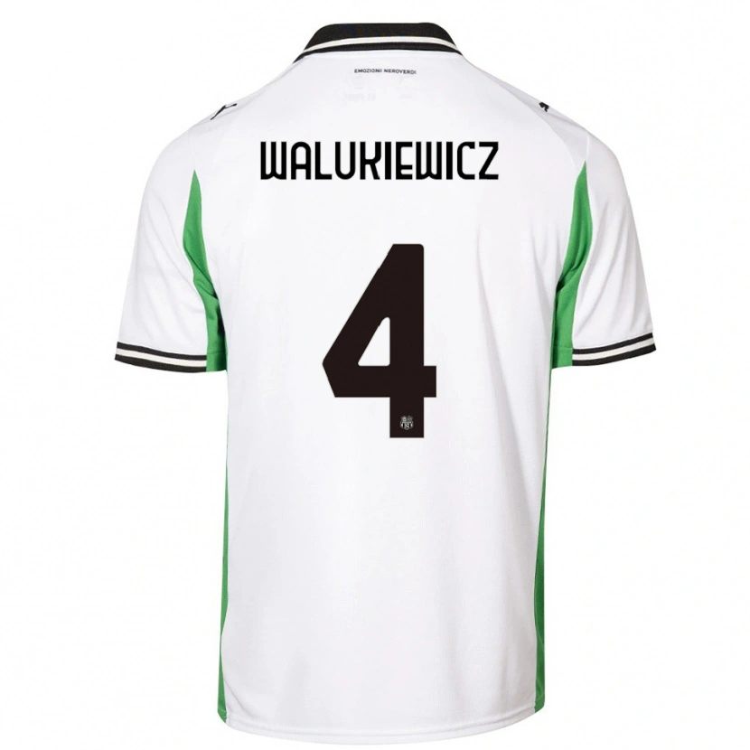 Danxen Femme Maillot Sebastian Walukiewicz #4 Blanc Vert Noir Tenues Extérieur 2025/26 T-Shirt