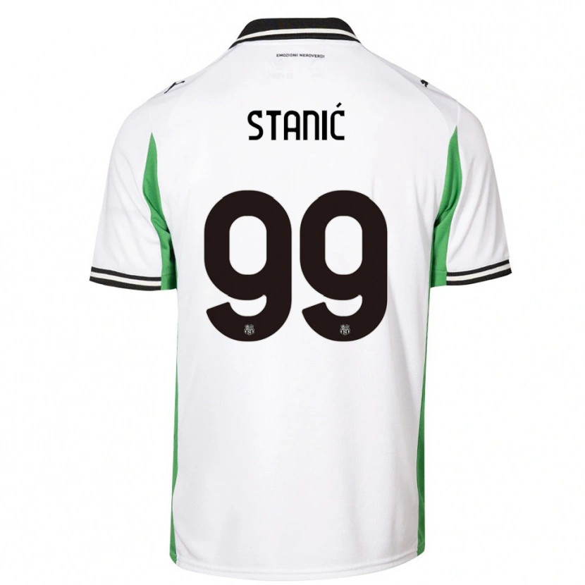 Danxen Femme Maillot Paulina Stanić #99 Blanc Vert Noir Tenues Extérieur 2025/26 T-Shirt