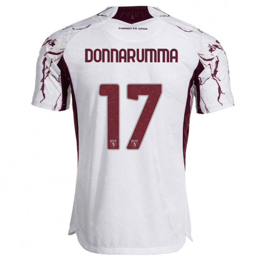 Danxen Femme Maillot Antonio Donnarumma #17 Blanc Bourgogne Tenues Extérieur 2025/26 T-Shirt
