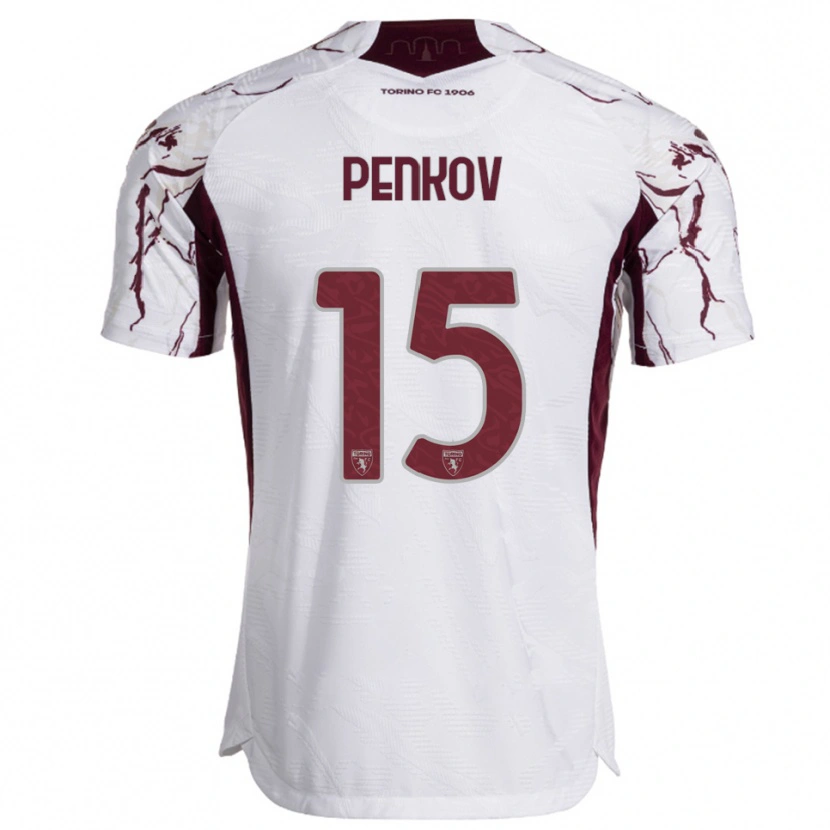 Danxen Femme Maillot Borislav Penkov #15 Blanc Bourgogne Tenues Extérieur 2025/26 T-Shirt