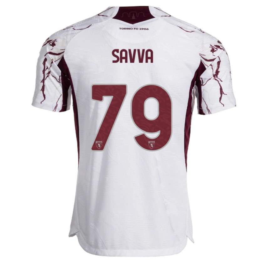Danxen Femme Maillot Zanos Savva #79 Blanc Bourgogne Tenues Extérieur 2025/26 T-Shirt