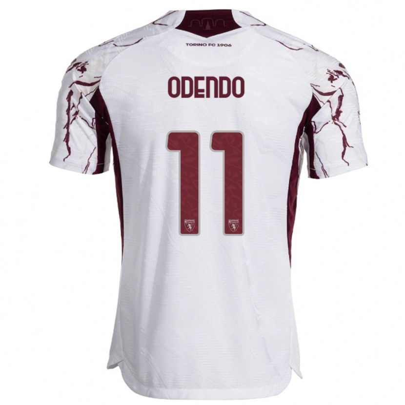 Danxen Femme Maillot Patrick Odendo #11 Blanc Bourgogne Tenues Extérieur 2025/26 T-Shirt