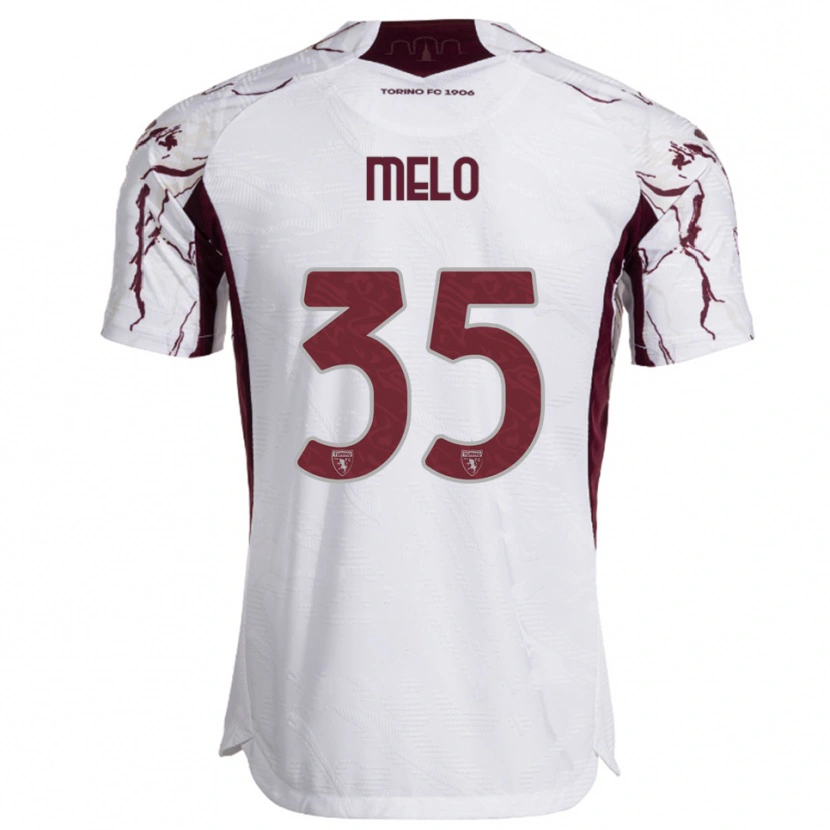 Danxen Femme Maillot Rafael Melo #35 Blanc Bourgogne Tenues Extérieur 2025/26 T-Shirt