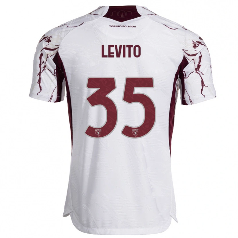 Danxen Femme Maillot Isabeau Levito #35 Blanc Bourgogne Tenues Extérieur 2025/26 T-Shirt