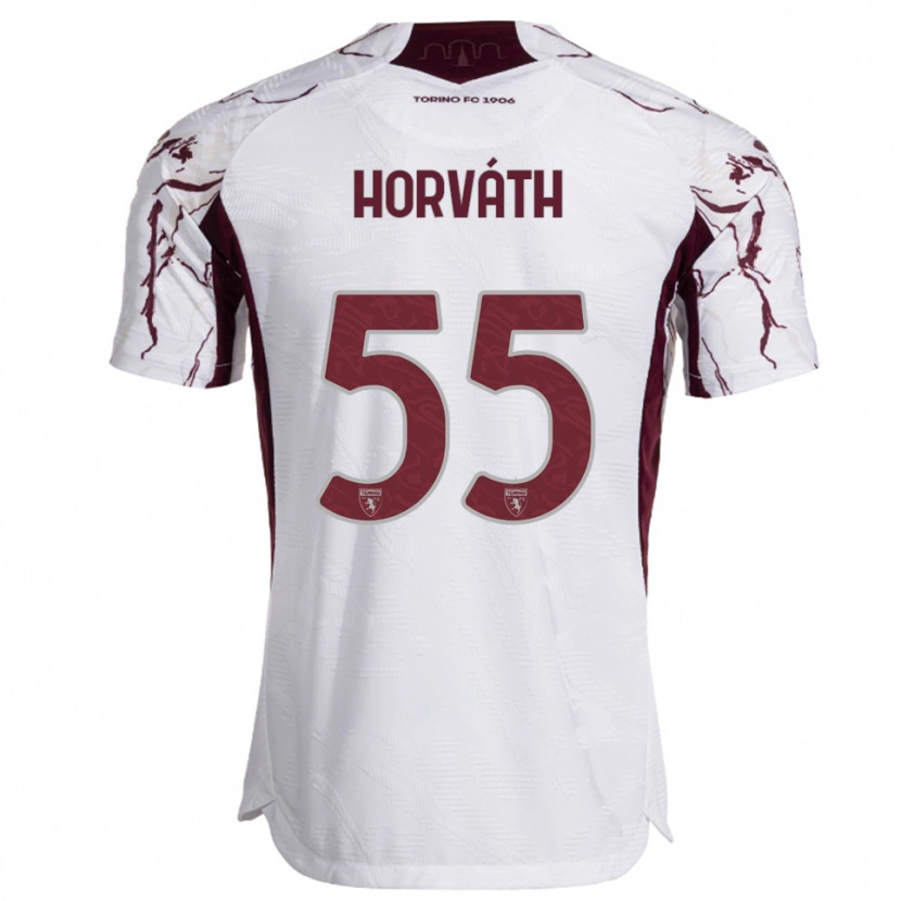 Danxen Femme Maillot Krisztofer Horváth #55 Blanc Bourgogne Tenues Extérieur 2025/26 T-Shirt