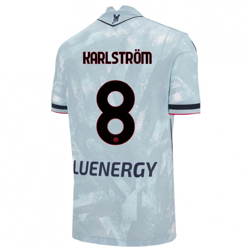 Danxen Femme Maillot Jesper Karlström #8 Bleu Clair Noir Tenues Extérieur 2025/26 T-Shirt