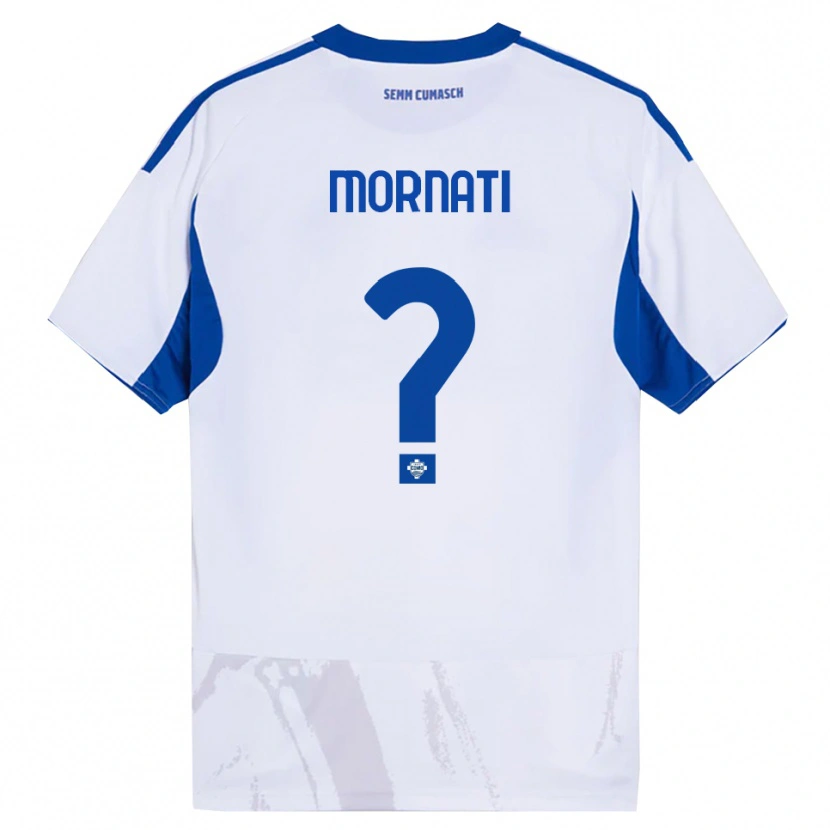 Danxen Femme Maillot Pietro Mornati #0 Blanc Bleu Tenues Extérieur 2025/26 T-Shirt