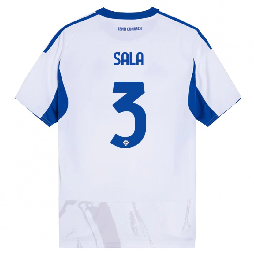 Danxen Femme Maillot Marco Sala #3 Blanc Bleu Tenues Extérieur 2025/26 T-Shirt