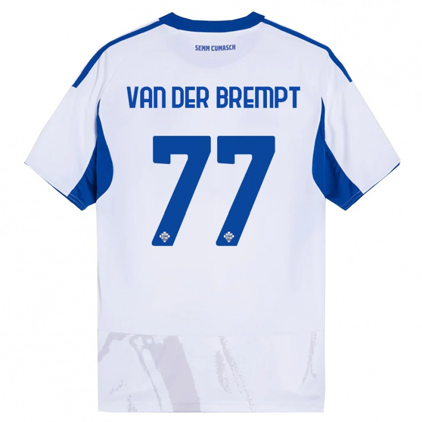 Danxen Femme Maillot Ignace Van Der Brempt #77 Blanc Bleu Tenues Extérieur 2025/26 T-Shirt