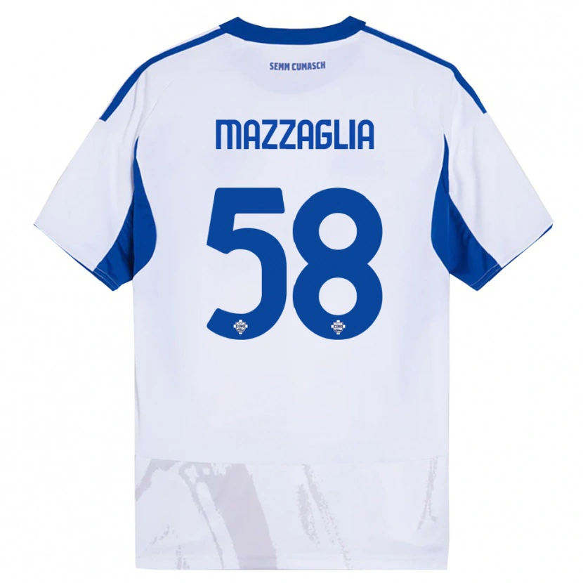 Danxen Femme Maillot Giuseppe Mazzaglia #58 Blanc Bleu Tenues Extérieur 2025/26 T-Shirt