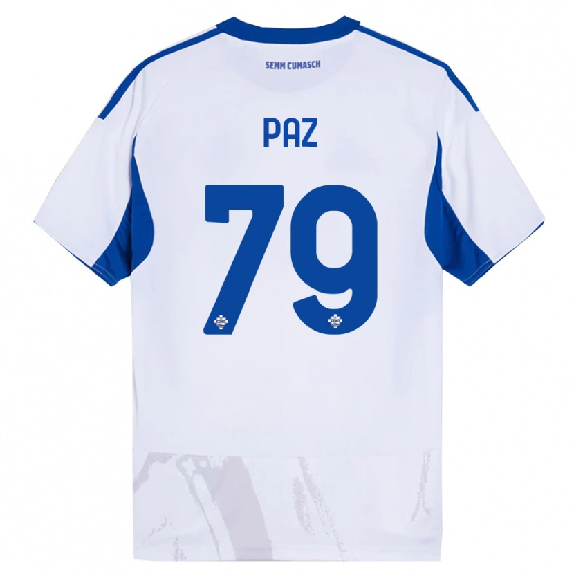 Danxen Femme Maillot Nico Paz #79 Blanc Bleu Tenues Extérieur 2025/26 T-Shirt