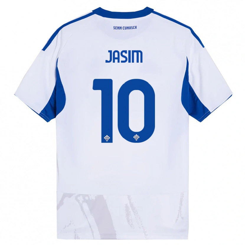 Danxen Femme Maillot Ali Jasim #10 Blanc Bleu Tenues Extérieur 2025/26 T-Shirt