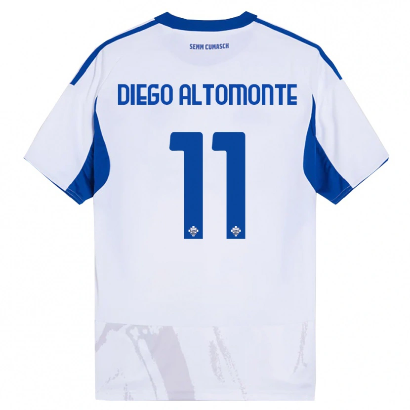 Danxen Femme Maillot Thomas Diego Altomonte #11 Blanc Bleu Tenues Extérieur 2025/26 T-Shirt