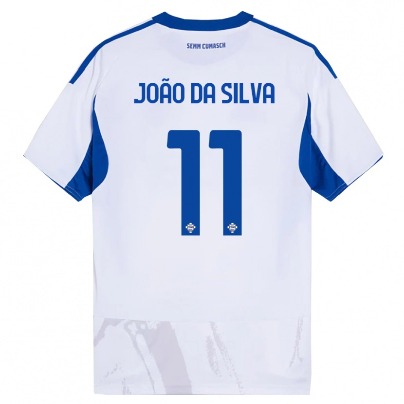 Danxen Femme Maillot Miguel João Da Silva #11 Blanc Bleu Tenues Extérieur 2025/26 T-Shirt