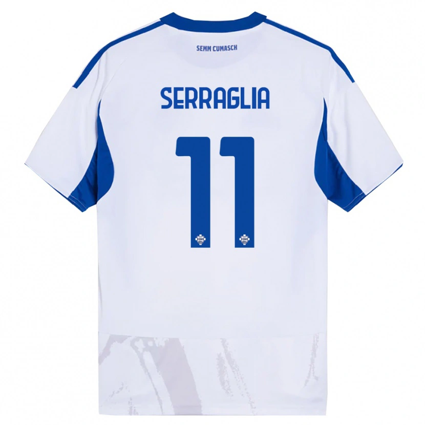 Danxen Femme Maillot Lucas Serraglia #11 Blanc Bleu Tenues Extérieur 2025/26 T-Shirt