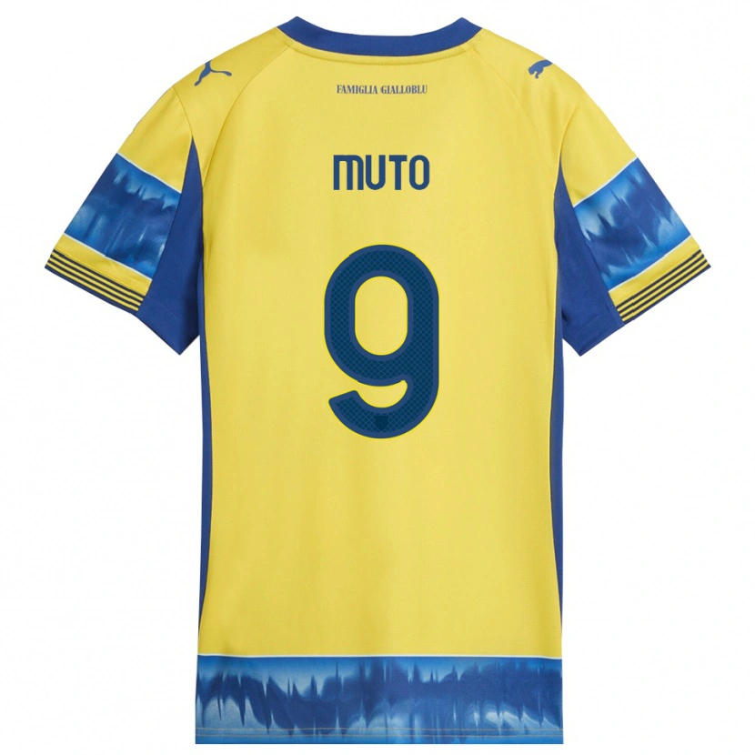 Danxen Femme Maillot Andrea Muto #9 Jaune Bleu Tenues Extérieur 2025/26 T-Shirt