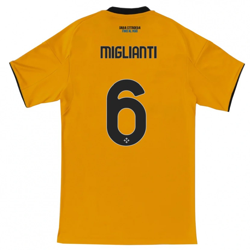 Danxen Femme Maillot Niccolò Miglianti #6 Orange Bleu Tenues Extérieur 2025/26 T-Shirt
