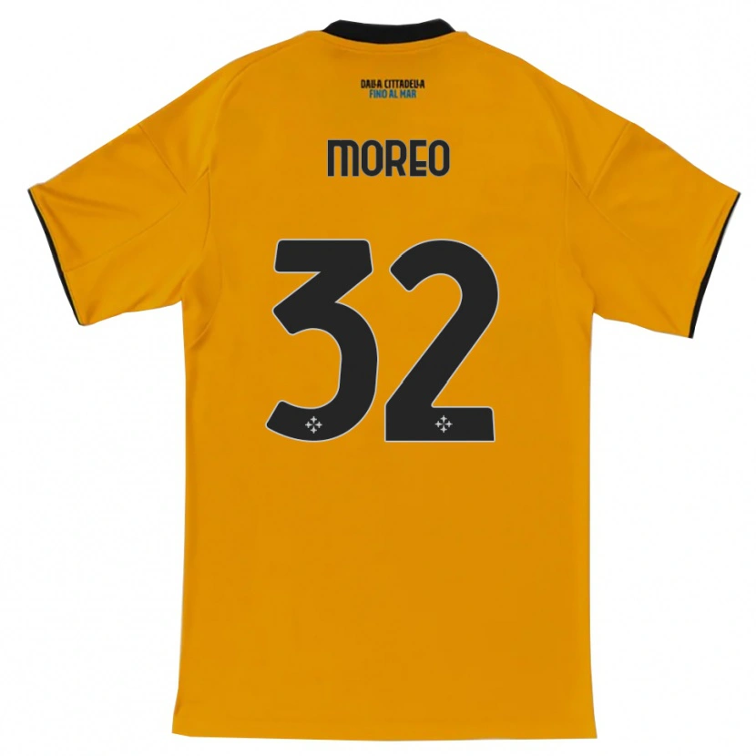 Danxen Femme Maillot Stefano Moreo #32 Orange Bleu Tenues Extérieur 2025/26 T-Shirt