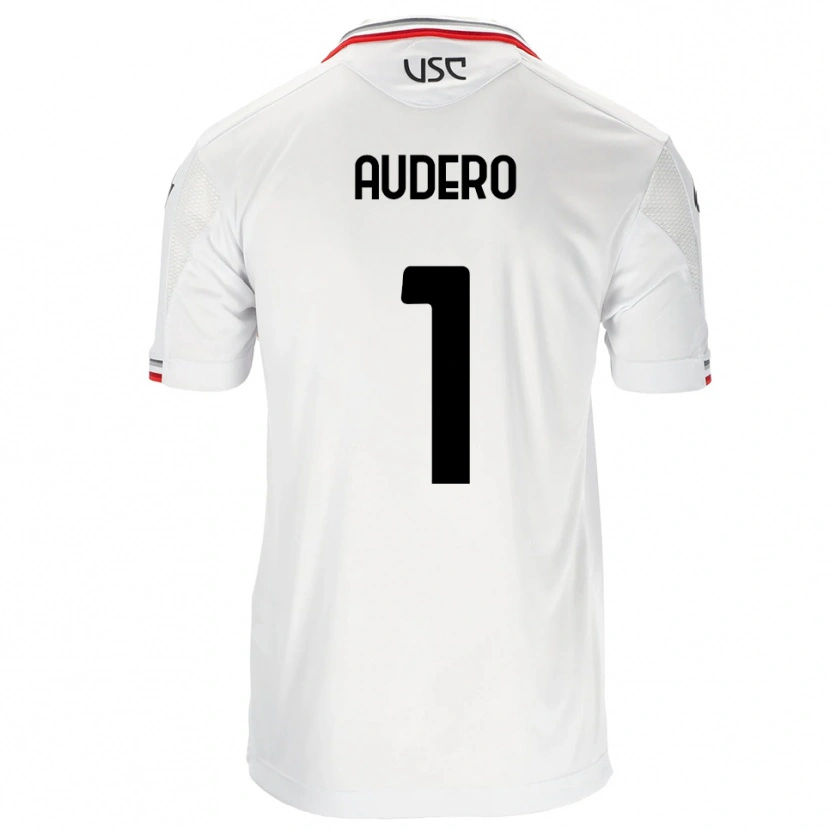 Danxen Femme Maillot Emil Audero #1 Blanc Rouge Tenues Extérieur 2025/26 T-Shirt
