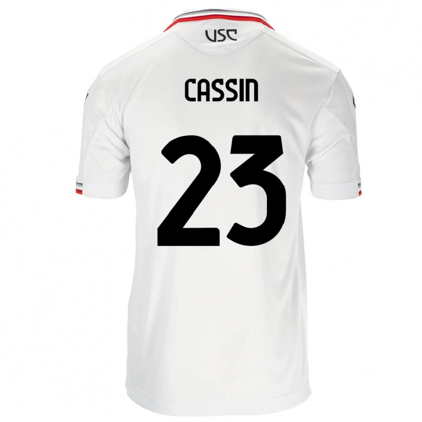 Danxen Femme Maillot Marco Cassin #23 Blanc Rouge Tenues Extérieur 2025/26 T-Shirt