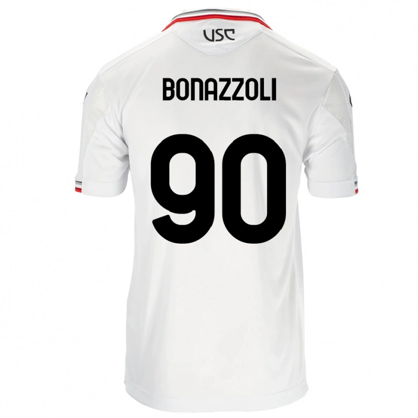 Danxen Femme Maillot Federico Bonazzoli #90 Blanc Rouge Tenues Extérieur 2025/26 T-Shirt