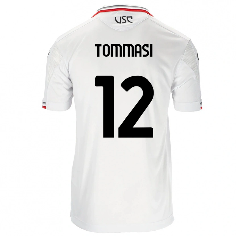 Danxen Femme Maillot Francesco Tommasi #12 Blanc Rouge Tenues Extérieur 2025/26 T-Shirt