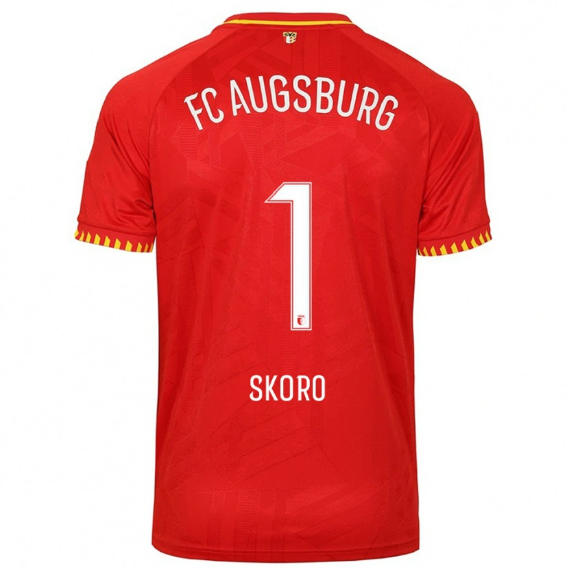 Danxen Femme Maillot Luka Skoro #1 Rouge Jaune Tenues Extérieur 2025/26 T-Shirt