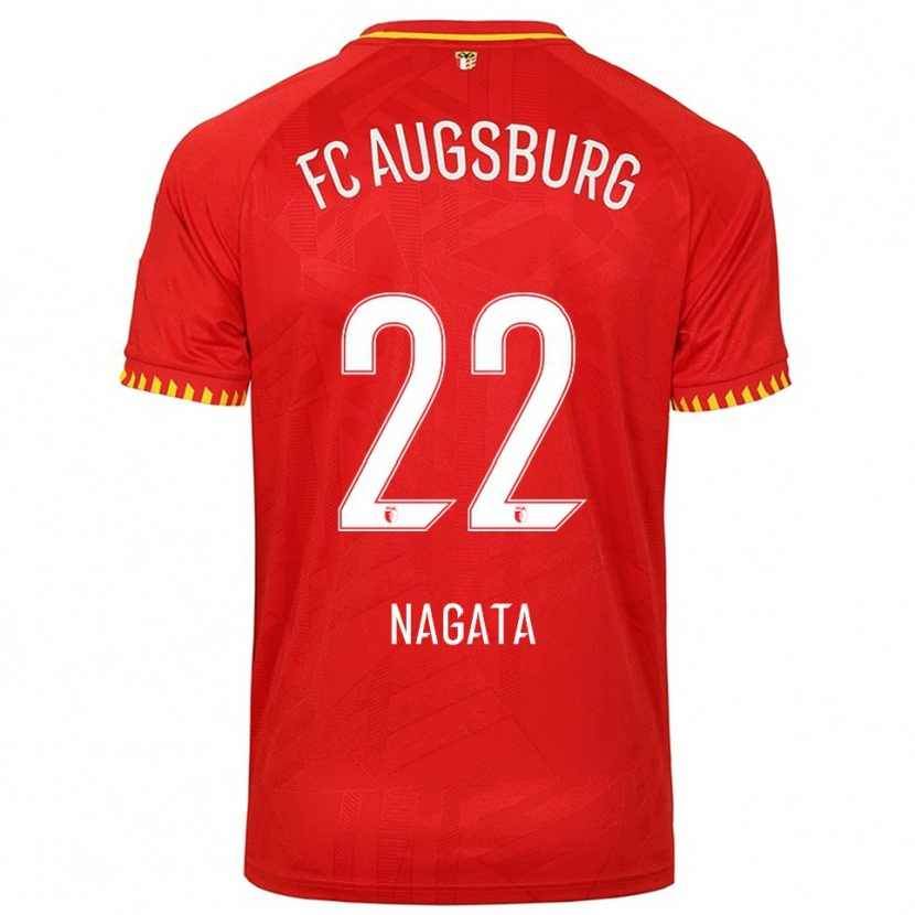 Danxen Femme Maillot Ryoji Nagata #22 Rouge Jaune Tenues Extérieur 2025/26 T-Shirt