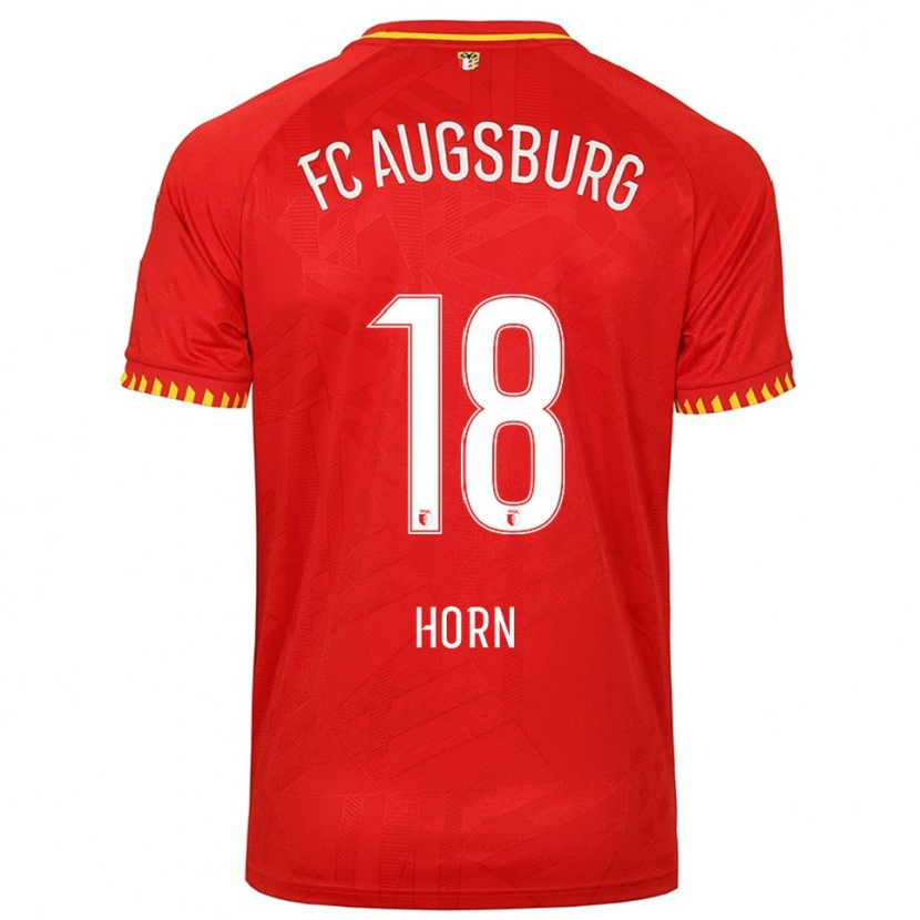 Danxen Femme Maillot Tobias Horn #18 Rouge Jaune Tenues Extérieur 2025/26 T-Shirt
