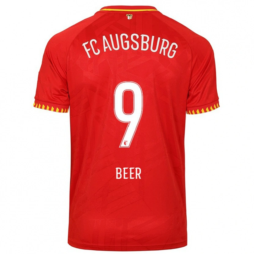 Danxen Femme Maillot Eliah Beer #9 Rouge Jaune Tenues Extérieur 2025/26 T-Shirt